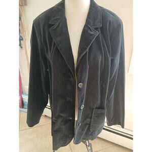 NWT Denim and Co Cotton velour blazer 1X